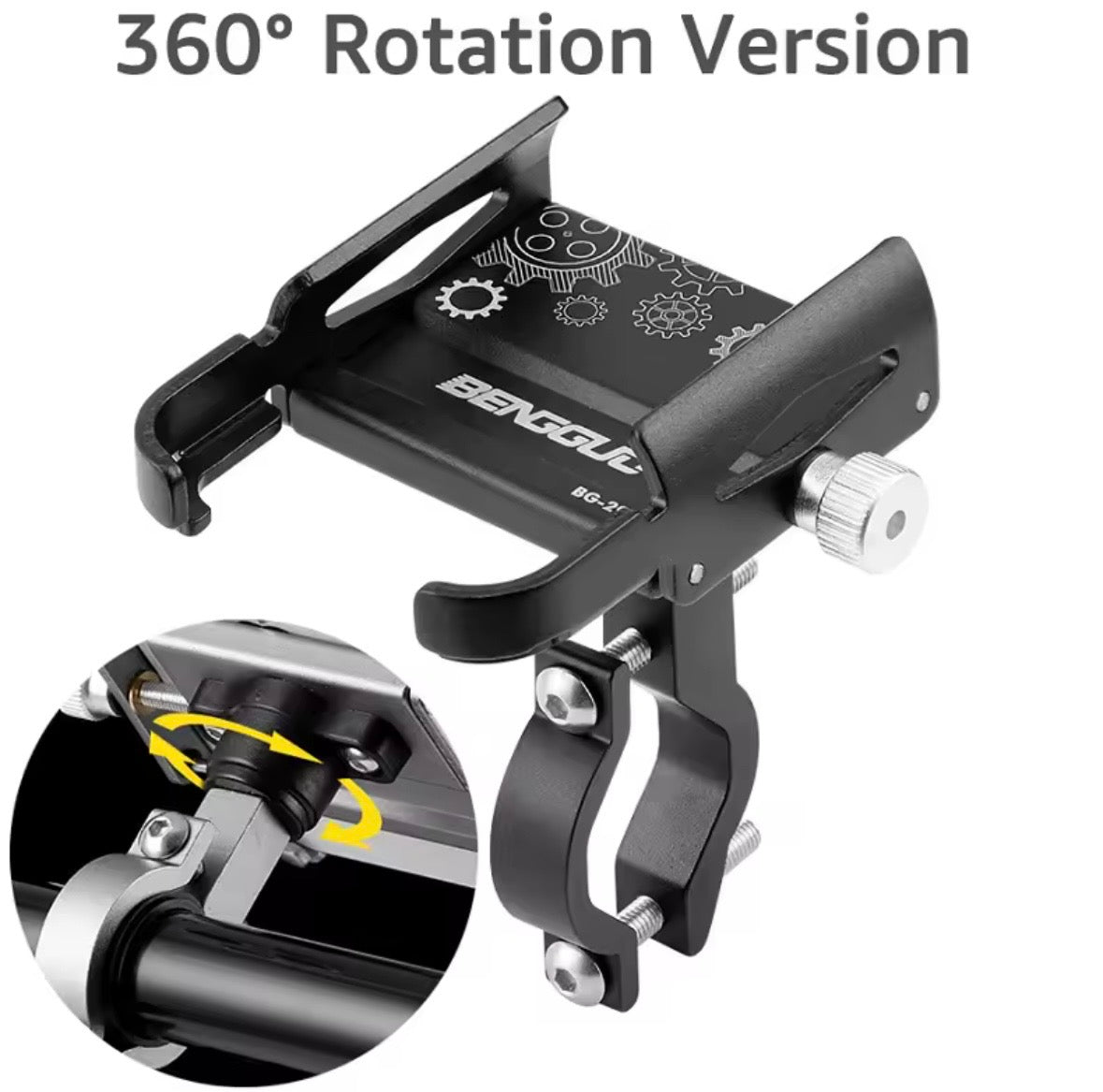 Bike Phone Holder 360 Rotation Bicycle Phone Holder for 4.7-7.0 inch Devices Motorcycle Handlebar Mobile Phone Stand