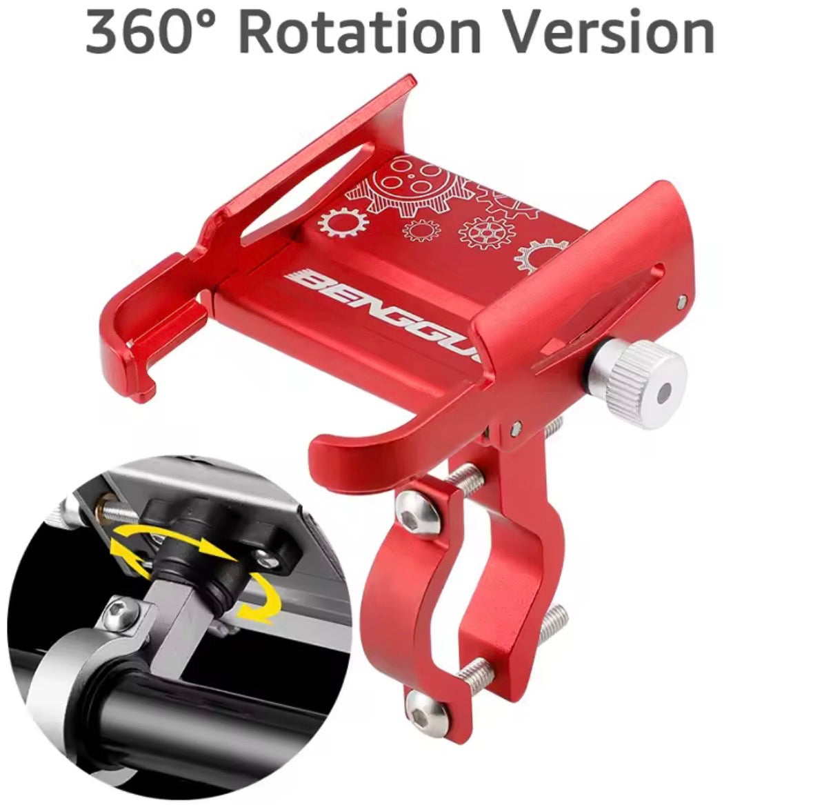 Bike Phone Holder 360 Rotation Bicycle Phone Holder for 4.7-7.0 inch Devices Motorcycle Handlebar Mobile Phone Stand