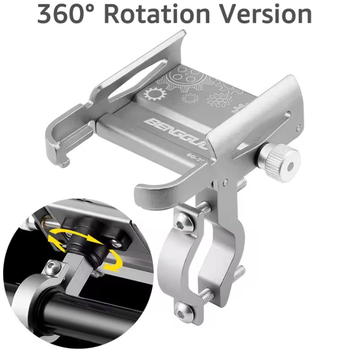 Bike Phone Holder 360 Rotation Bicycle Phone Holder for 4.7-7.0 inch Devices Motorcycle Handlebar Mobile Phone Stand