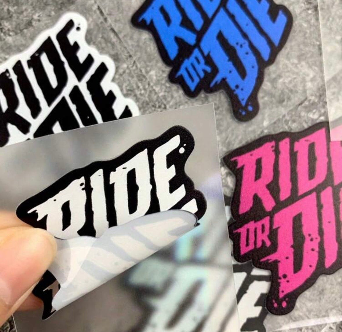 5PCS "RIDE OR DIE" Bicycle Sticker Waterproof PET, Used For Scratch Resistant And Colorful Decorative Bicycle Frame Stickers, Suitable For Road Bikes, Bicycles, Mountain Bikes, Riding Decoration Accessories, Ideal Choice For DIY Enthusiasts And Cycling En