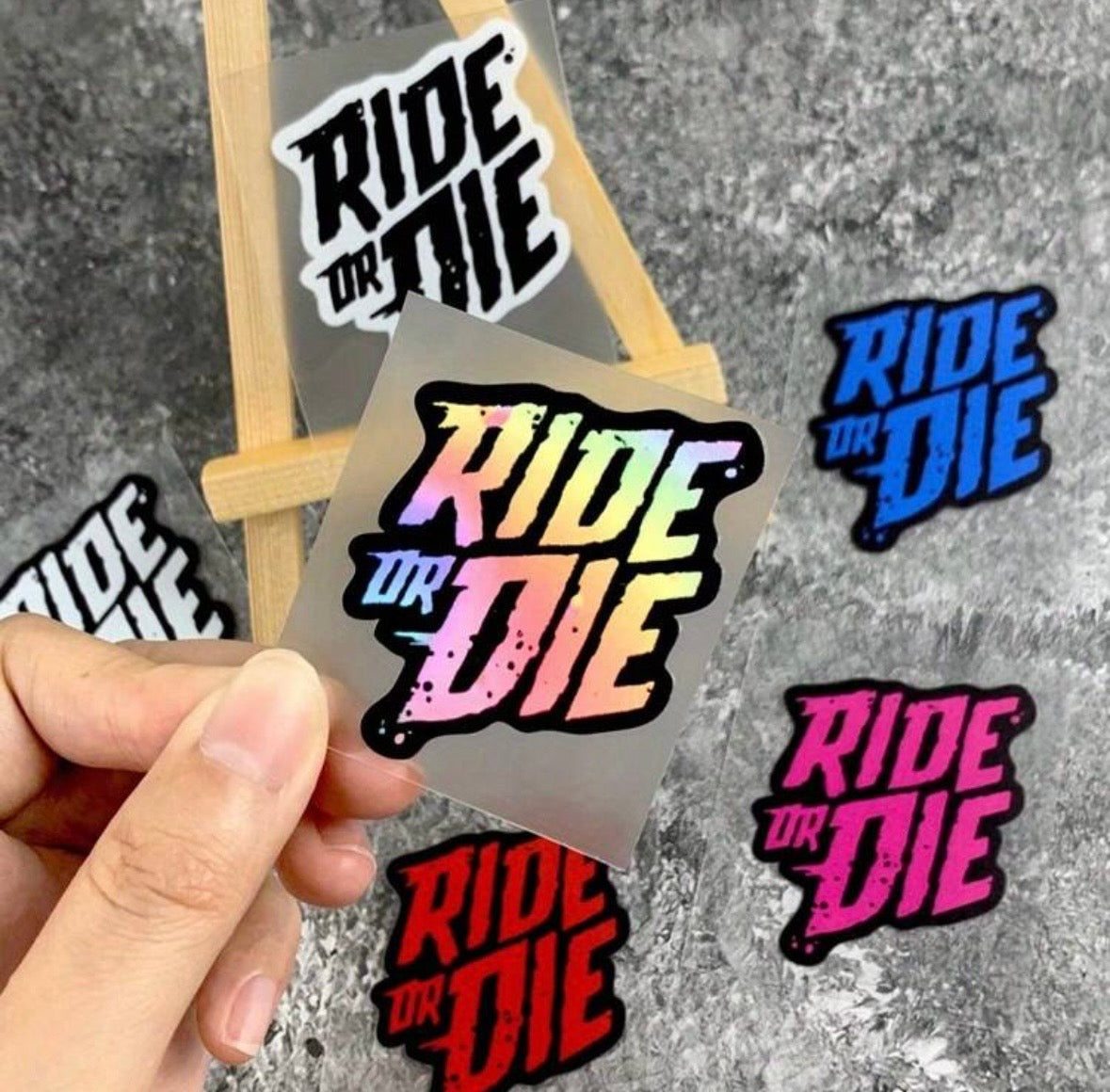 5PCS "RIDE OR DIE" Bicycle Sticker Waterproof PET, Used For Scratch Resistant And Colorful Decorative Bicycle Frame Stickers, Suitable For Road Bikes, Bicycles, Mountain Bikes, Riding Decoration Accessories, Ideal Choice For DIY Enthusiasts And Cycling En